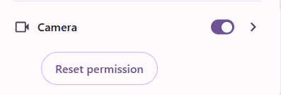 Setting izin kamera di perangkat
